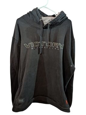 Vintage Victory Usa Motocycle Black Pullover Hoodie - Men's